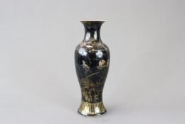 A Gilt decorated 'noir miroir' Vase, 19th century