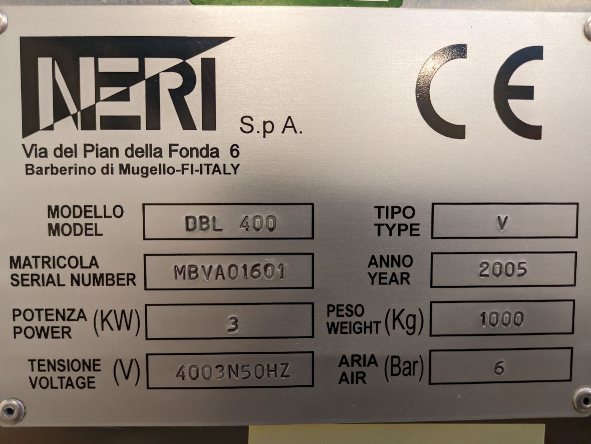 Neri DBL400 Top Labeller - Image 7 of 7