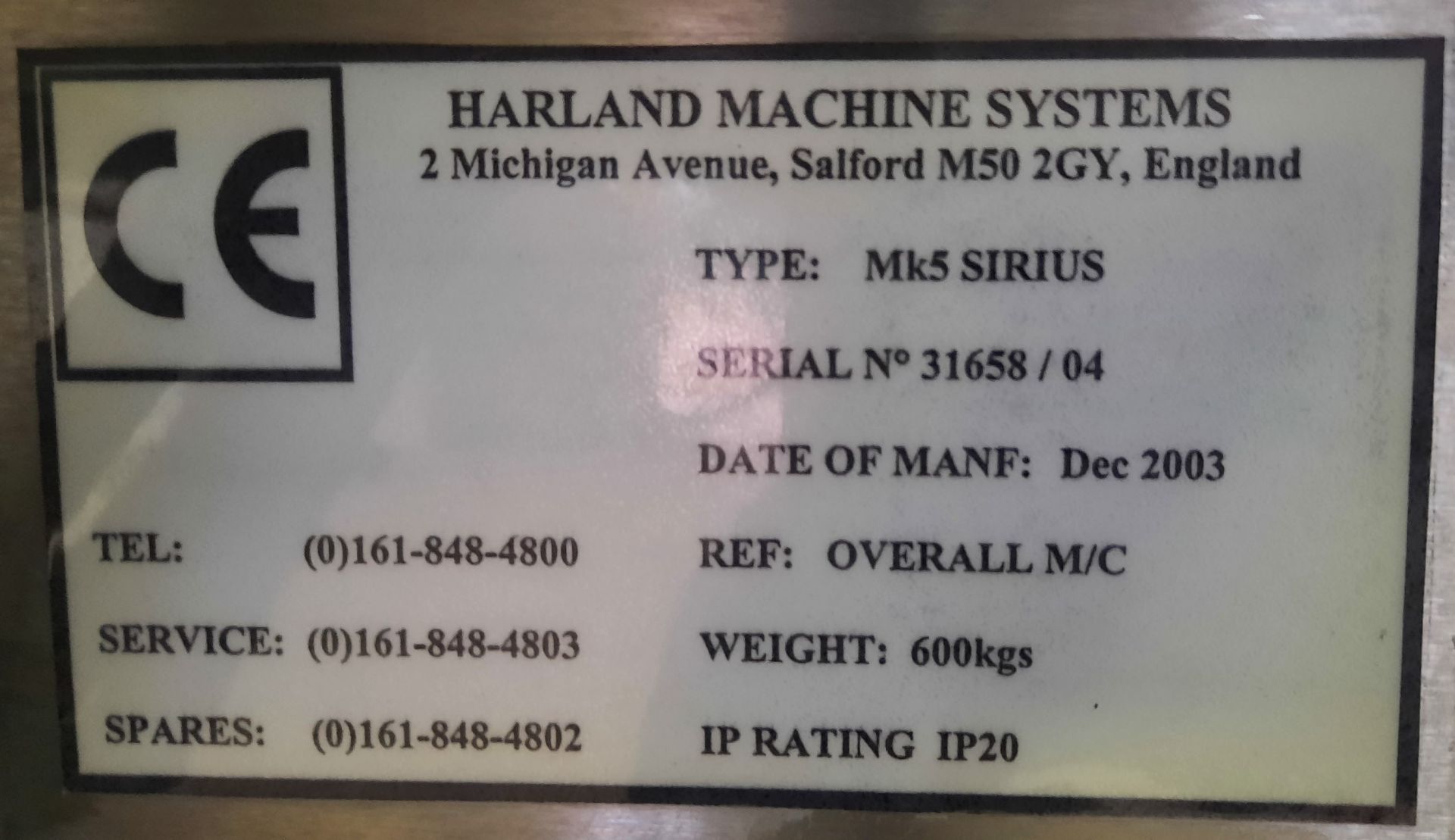 Harland Labeller MK 5 Sirius Automatic 2-Head Top Label Applicator - Image 10 of 10