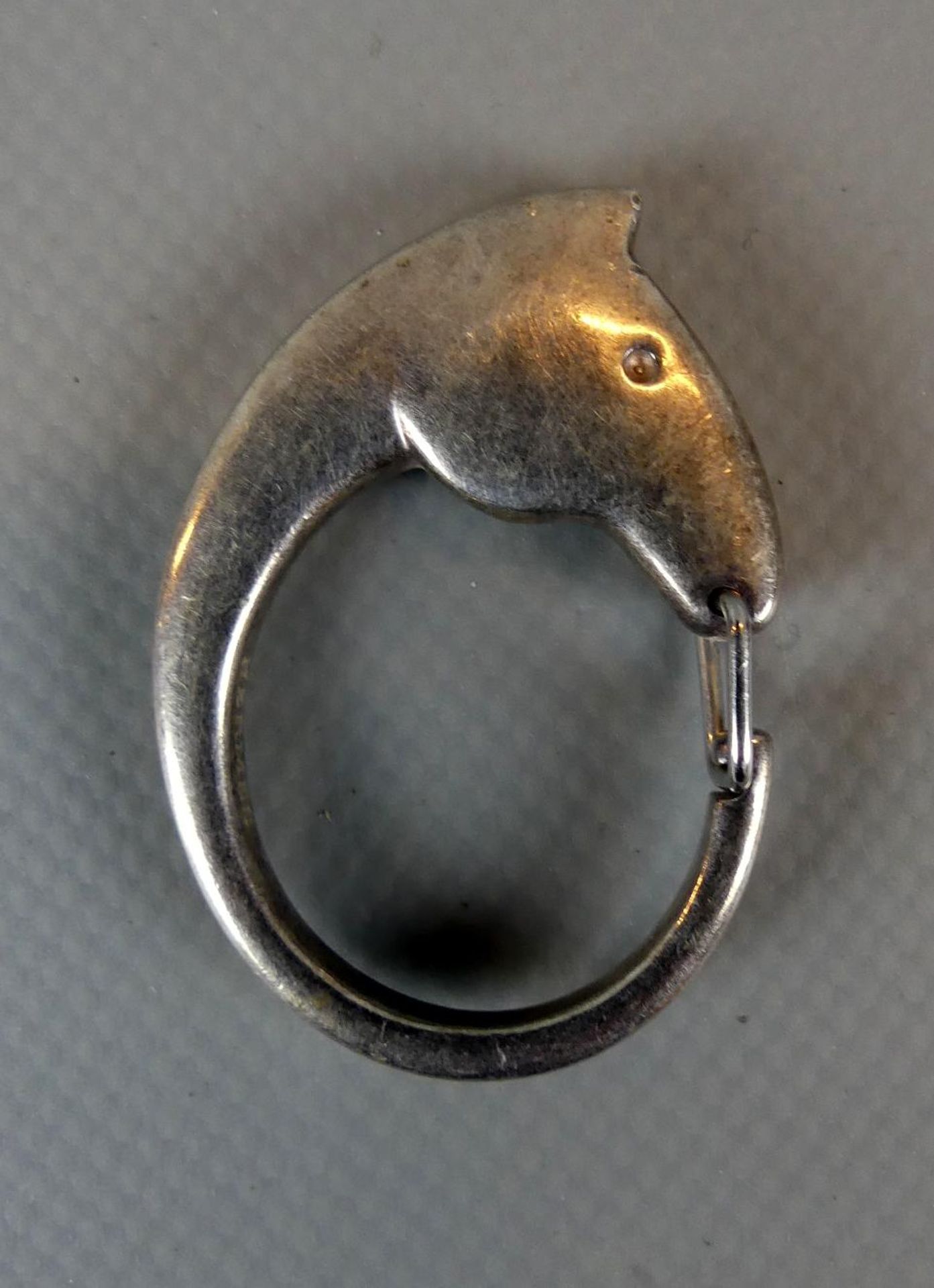 HERMÈS, Frankreich, Schlüsselanhänger Pferdekopf, 925er Silber,