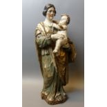 Maria mit Jesuskind, Holzskuptur, wohl 17. Jhd., original Fassung,