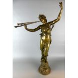 EUGÉNE MARIOTON (1854-1933), "Schalmeienspielerin", Bronze,