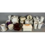 Konvolut Keramik; u.a. Vasen, Milchkannen, Apothekergefäß, große Kanne, etc.