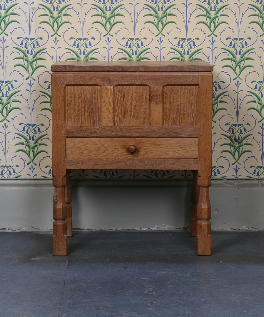 A ROBERT "MOUSEMAN" THOMPSON SEWING TABLE.