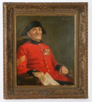 M RUSSELL (BRITISH, 20TH CENTURY) "SERGEANT COOK" (CHELSEA PENSIONER).