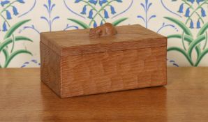 A ROBERT "MOUSEMAN" THOMPSON CIGAR BOX.