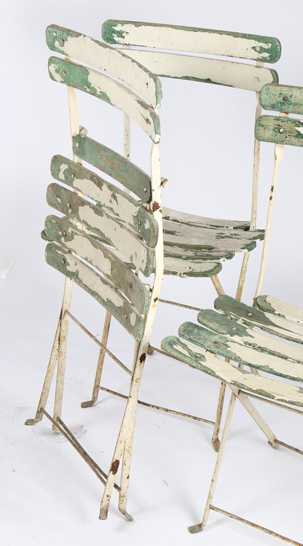 FOUR FRENCH FOLDING PATIO CHAIRS. - Image 3 of 3