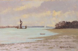 HUGH BOYCOTT BROWN R.S.M.A (BRITISH, 1909-1990) A PROBABLE VIEW FROM MISTLEY ESSEX LOOKING DOWN. (d)