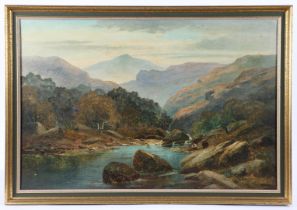 W R WATSON (BRITISH, 19TH CENTURY) ANGLERS IN MOUNTAIN LANDSCAPE.
