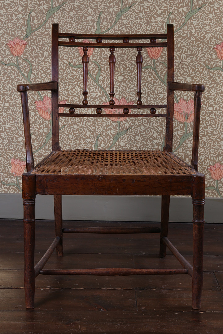 AN ARTS AND CRAFTS MENDLESHAM TYPE WALNUT ARMCHAIR. - Image 4 of 4