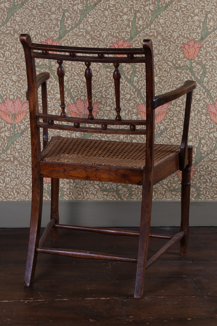 AN ARTS AND CRAFTS MENDLESHAM TYPE WALNUT ARMCHAIR. - Image 3 of 4