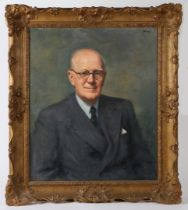 ANTHONY DEVAS, ARA (BRITISH, 1911-1958) PORTRAIT OF A GENT WEARING CIRCULAR SPECTACLES. (d)