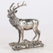 A 19TH CENTURY 'WMF' SILVER PLATED MODEL OF A STAG.