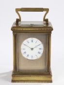 A GOOD LATE 19TH CENTURY FRENCH BRASS CARRIAGE CLOCK.