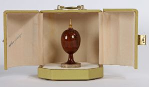 THEO FABERGE COCOBOLO WOOD ''SCRIBES EGG''.