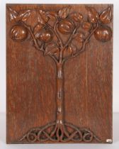 A 19TH CENTURY OAK PANEL.