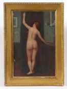 ATTRIBUTED TO HERMAN GUSTAVE HERKOMER (BRITISH, 1862-1935) STANDING NUDE.