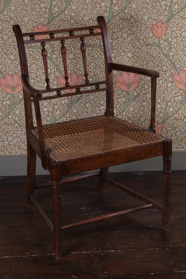 AN ARTS AND CRAFTS MENDLESHAM TYPE WALNUT ARMCHAIR. - Image 2 of 4