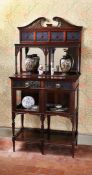 AN AESTHETIC MOVEMENT MAHOGANY DISPLAY CABINET.