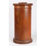 A VICTORIAN RED PAINTED CYLINDRICAL POT CUPBOARD.