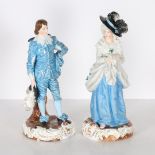 A PAIR OF 19TH CENTURY CHARENTON PORCELAIN PORTRAIT FIGURES.