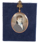 JAMES SILLETT (BRITISH, 1764-1840) YOUNG GENT IN BLACK COAT.