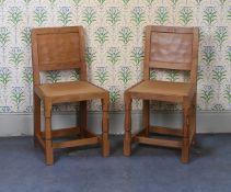 ROBERT "MOUSEMAN" THOMPSON A PAIR OF OAK CHAIRS (2).