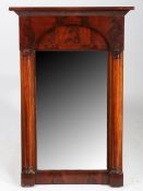 A VICTORIAN MAHOGANY PIER MIRROR.