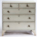 A 19TH CENTURY PAINTED CHEST OF DRAWERS.