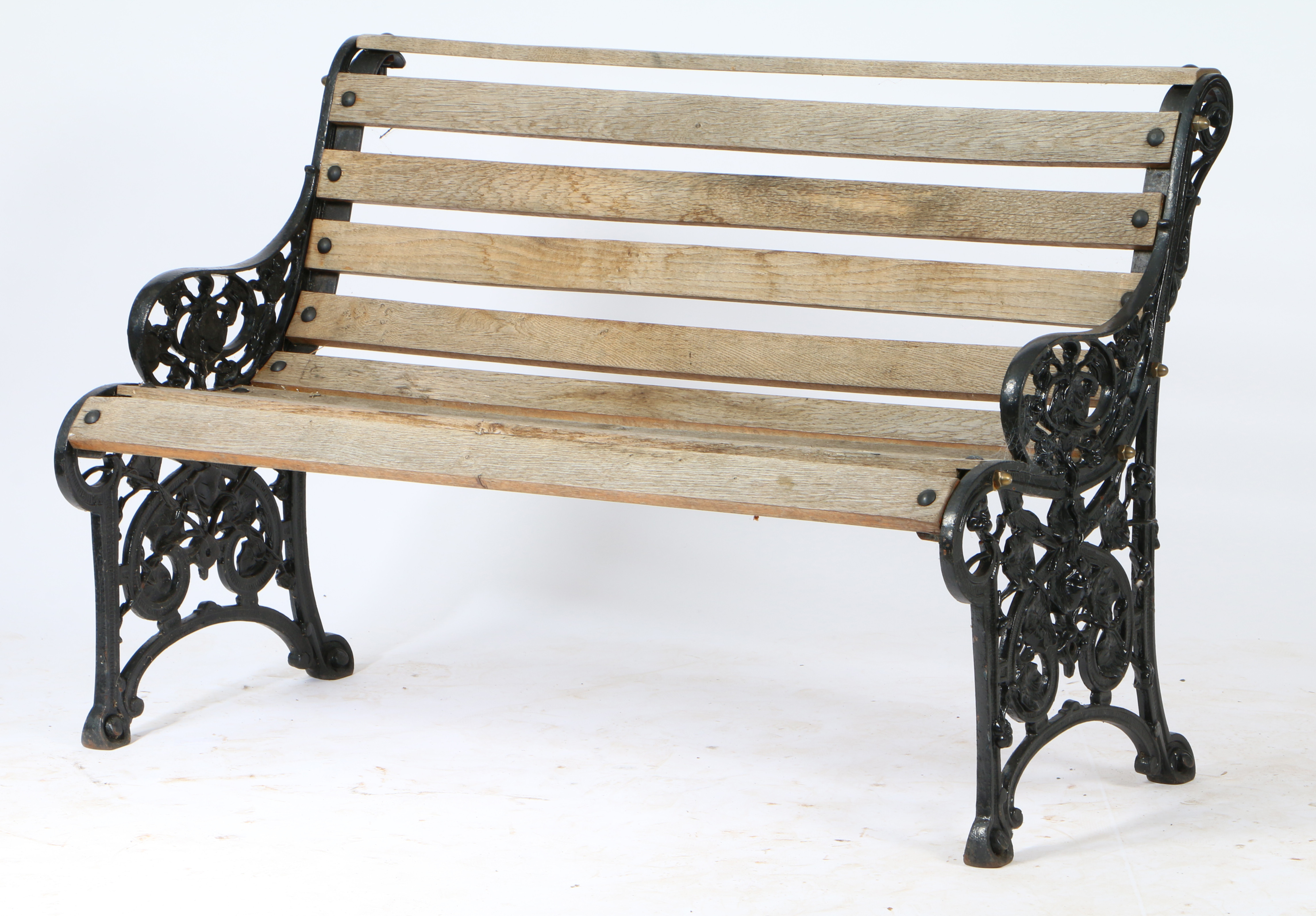 A COALBROOKDALE 'NASTURTIUM' GARDEN BENCH. - Image 3 of 3