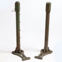 A PAIR OF EARLY TO MID 20TH CENTURY TENNIS NET POSTS.