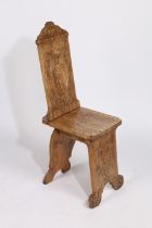 AN 18TH CENTURY ITALIAN WALNUT CHAIR.