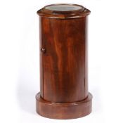 A VICTORIAN MAHOGANY AND MARBLE POT CUPBOARD.