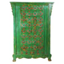 A 20TH CENTURY CHINESE PAINTED APOTHECARY MEDICINE CHEST.