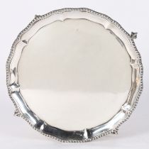 A VICTORIAN SILVER SALVER.