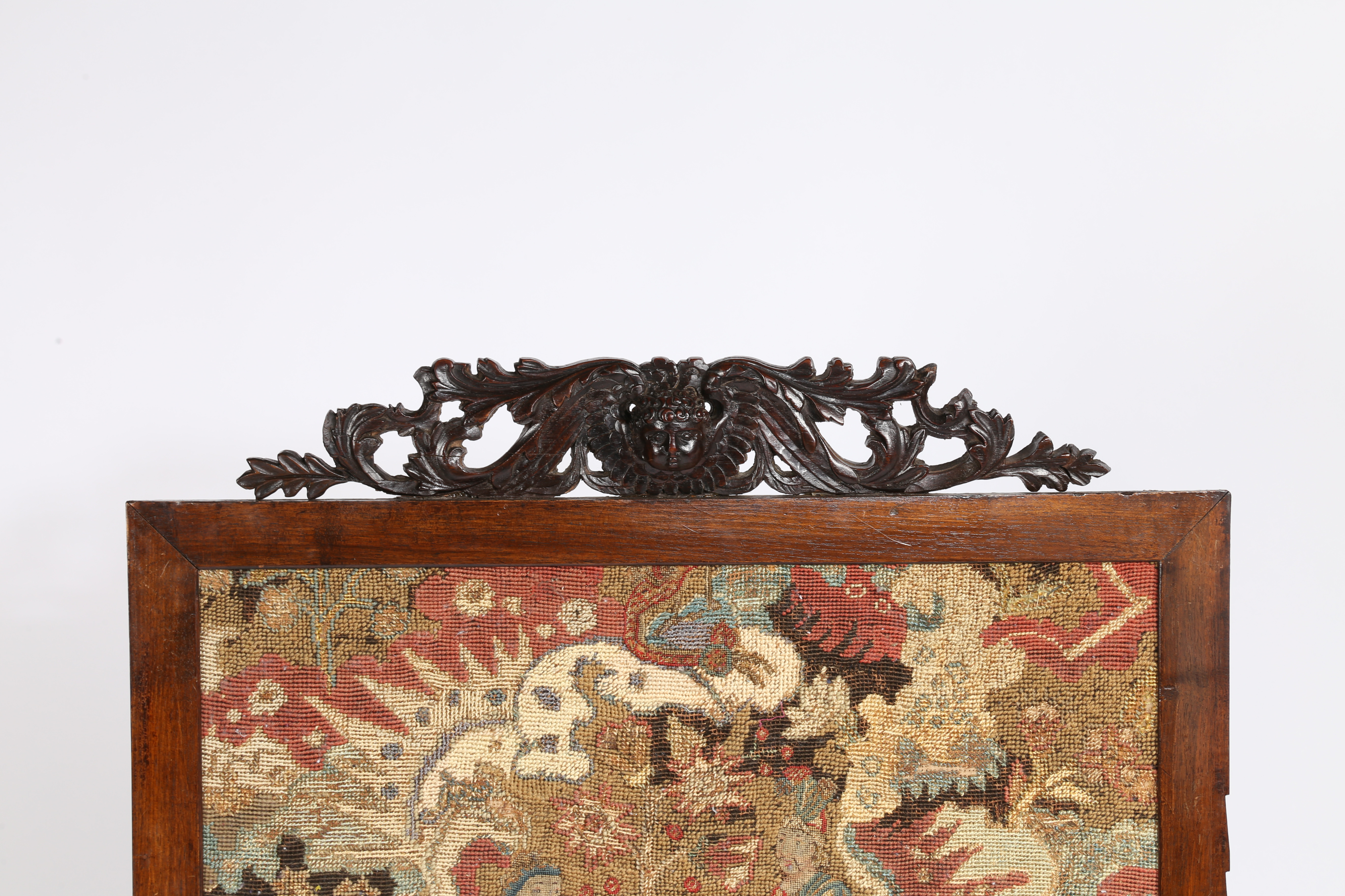 A VICTORIAN MAHOGANY FIRESCREEN. - Image 2 of 6