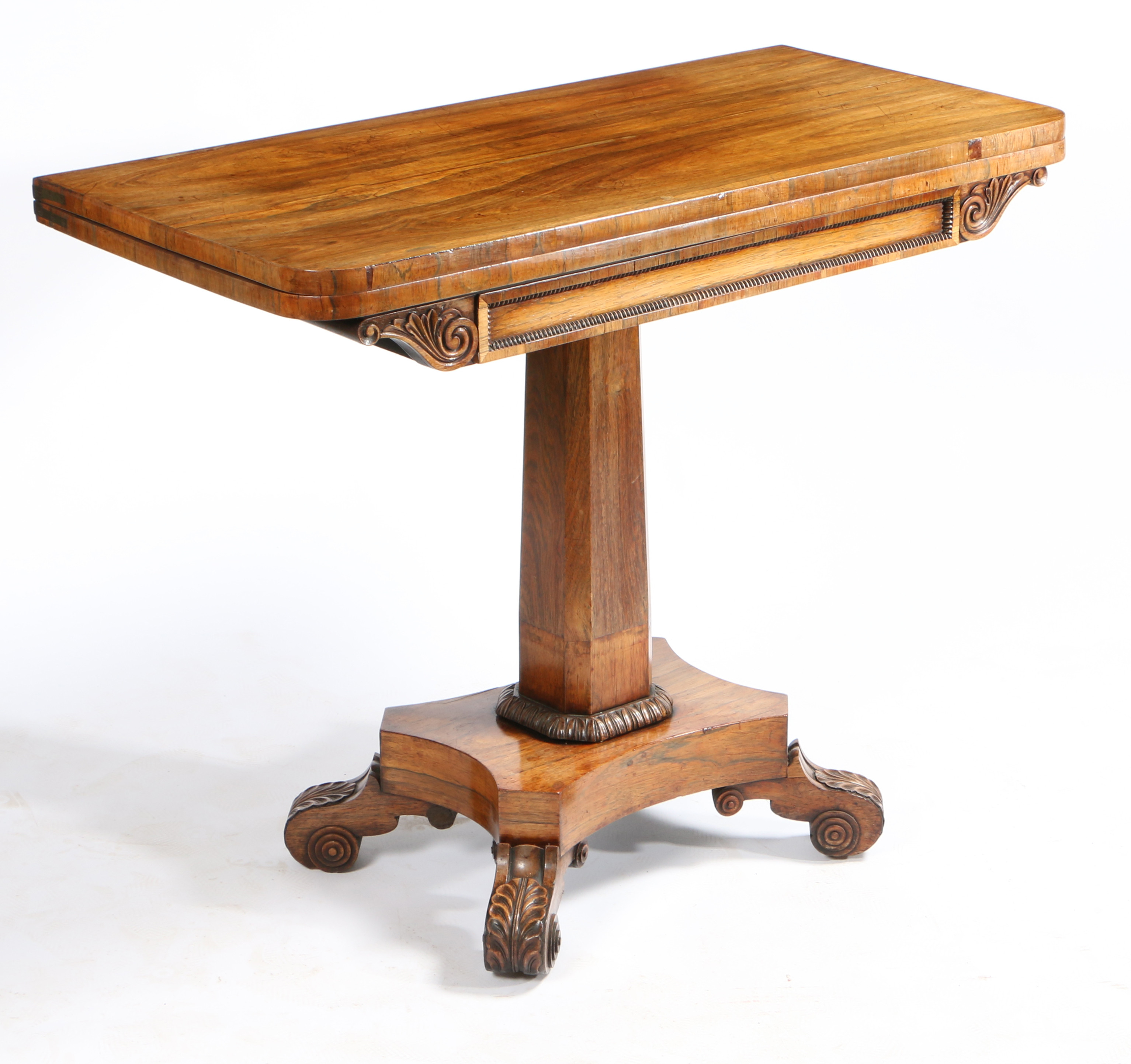 A WILLIAM IV ROSEWOOD TEA TABLE.