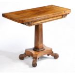 A WILLIAM IV ROSEWOOD TEA TABLE.