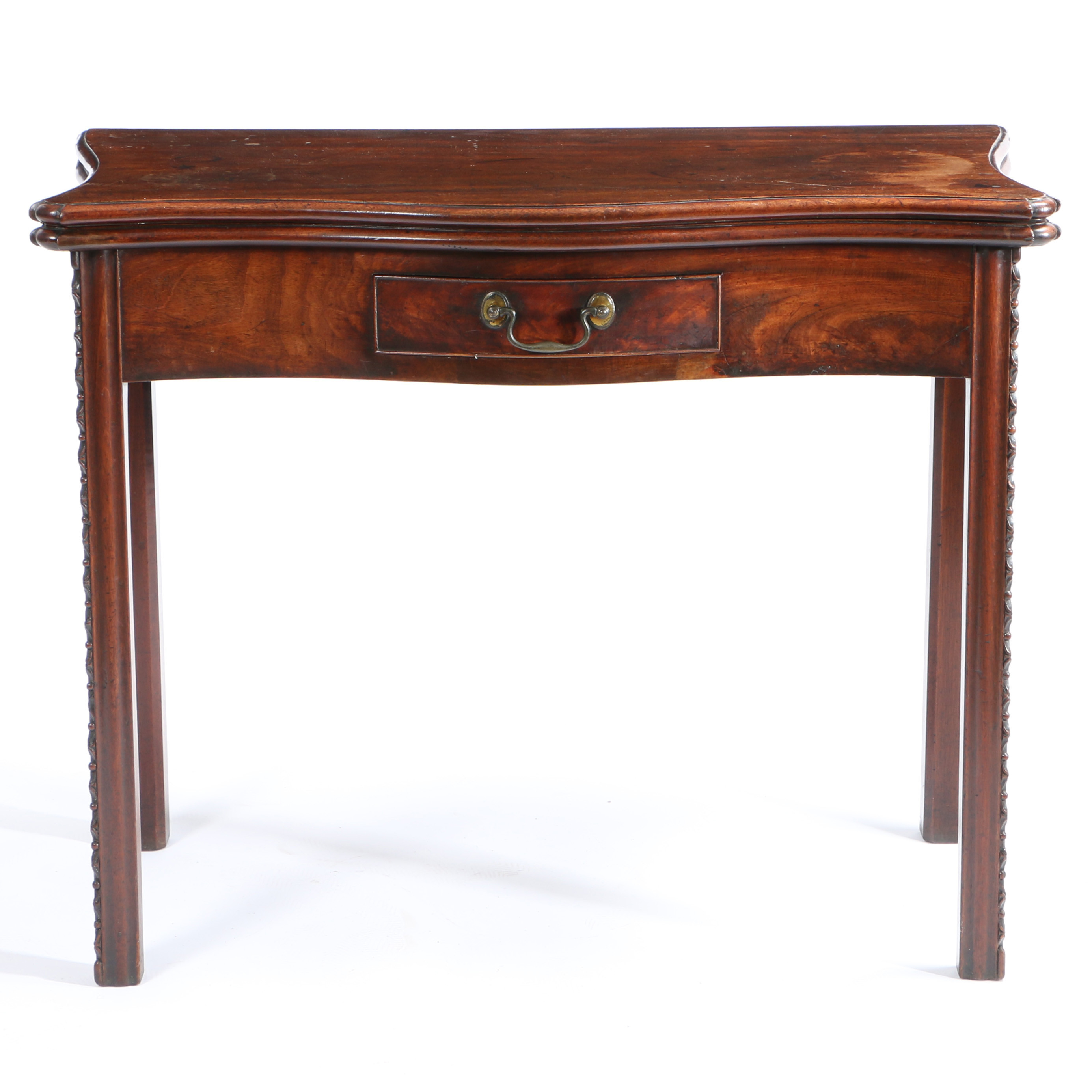 A 19TH CENTURY MAHOGANY CHIPPENDALE STYLE TEA TABLE. - Image 2 of 4