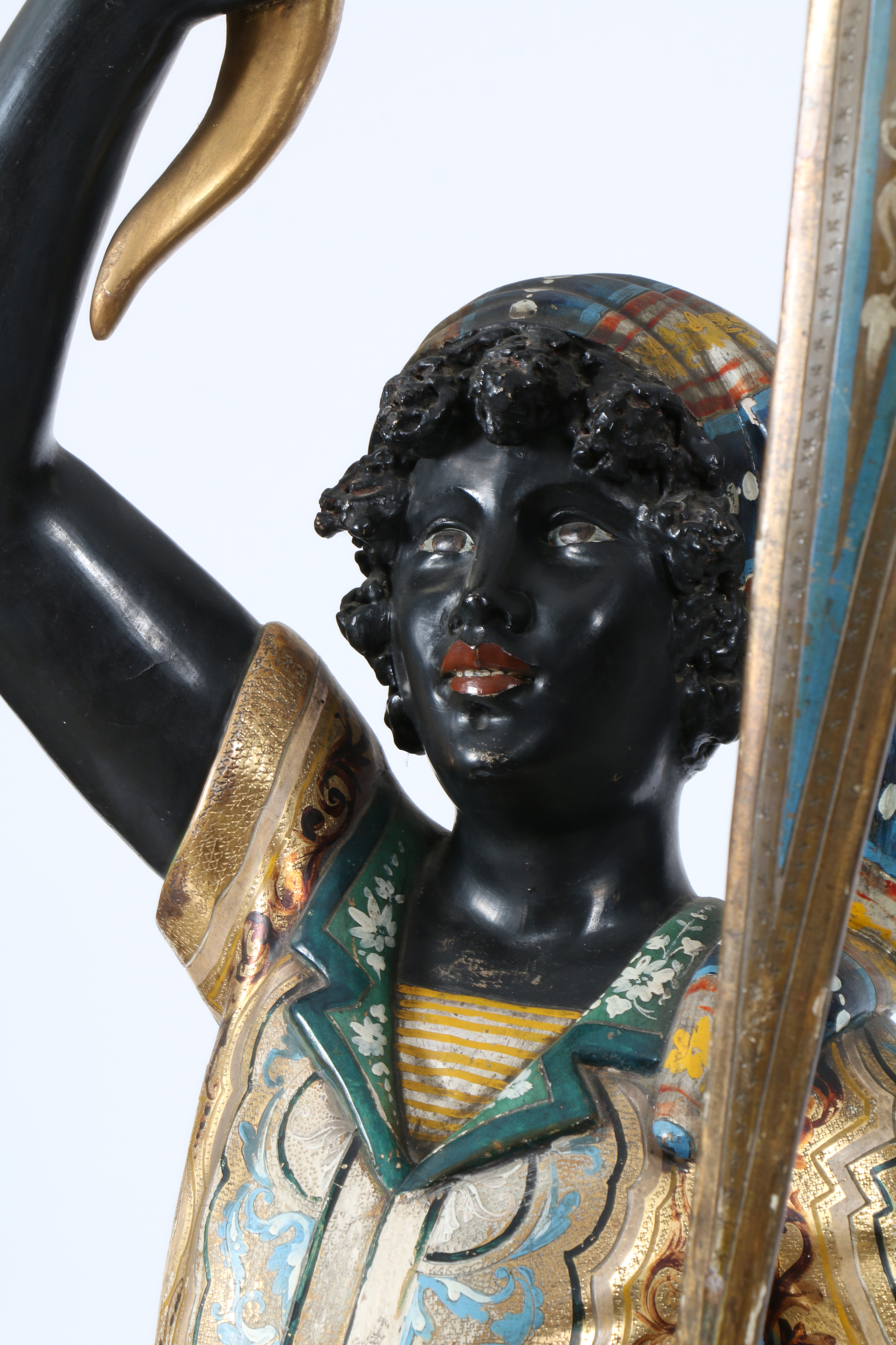 A 19TH CENTURY VENETIAN CARVED WOODEN BLACKAMOOR FLOOR STANDING LAMP. - Image 2 of 4