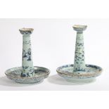 A PAIR OF CHINESE PORCELAIN OIL LAMPS, QING DYNASTY.