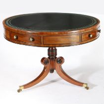 A REGENCY MAHOGANY DRUM TABLE.