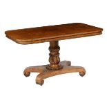 A WILLIAM IV WALNUT CENTRE TABLE.