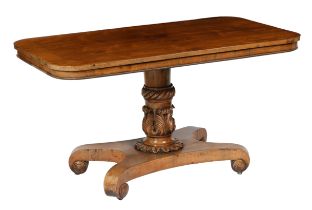 A WILLIAM IV WALNUT CENTRE TABLE.