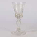 AN EARLY TO MID 18TH CENTURY BOHEMIAN GOBLET OF LARGE FORM.