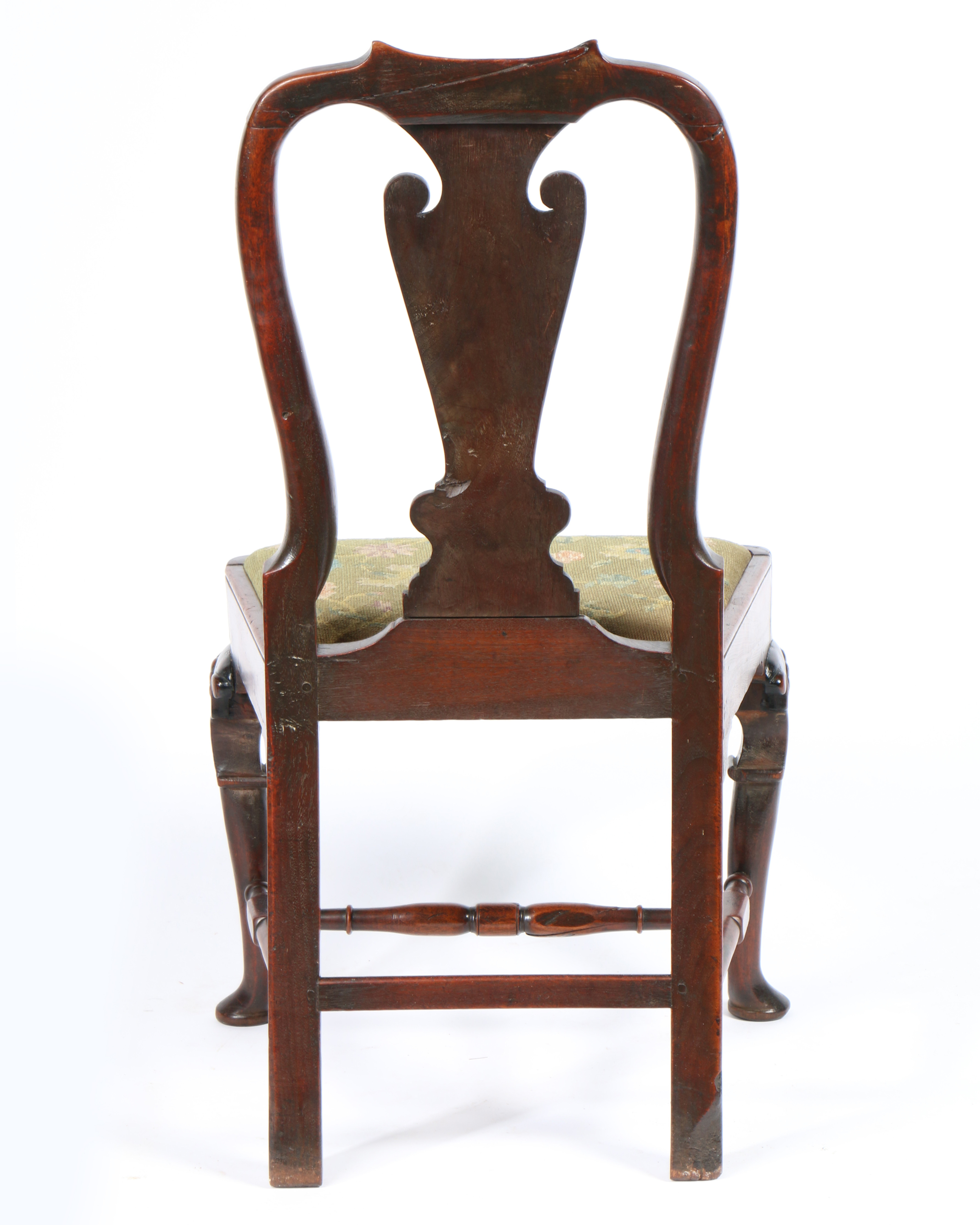 A QUEEN ANNE MAHOGANY SINGLE CHAIR. - Image 2 of 2