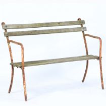 A REGENCY ESTATE MADE GARDEN BENCH.