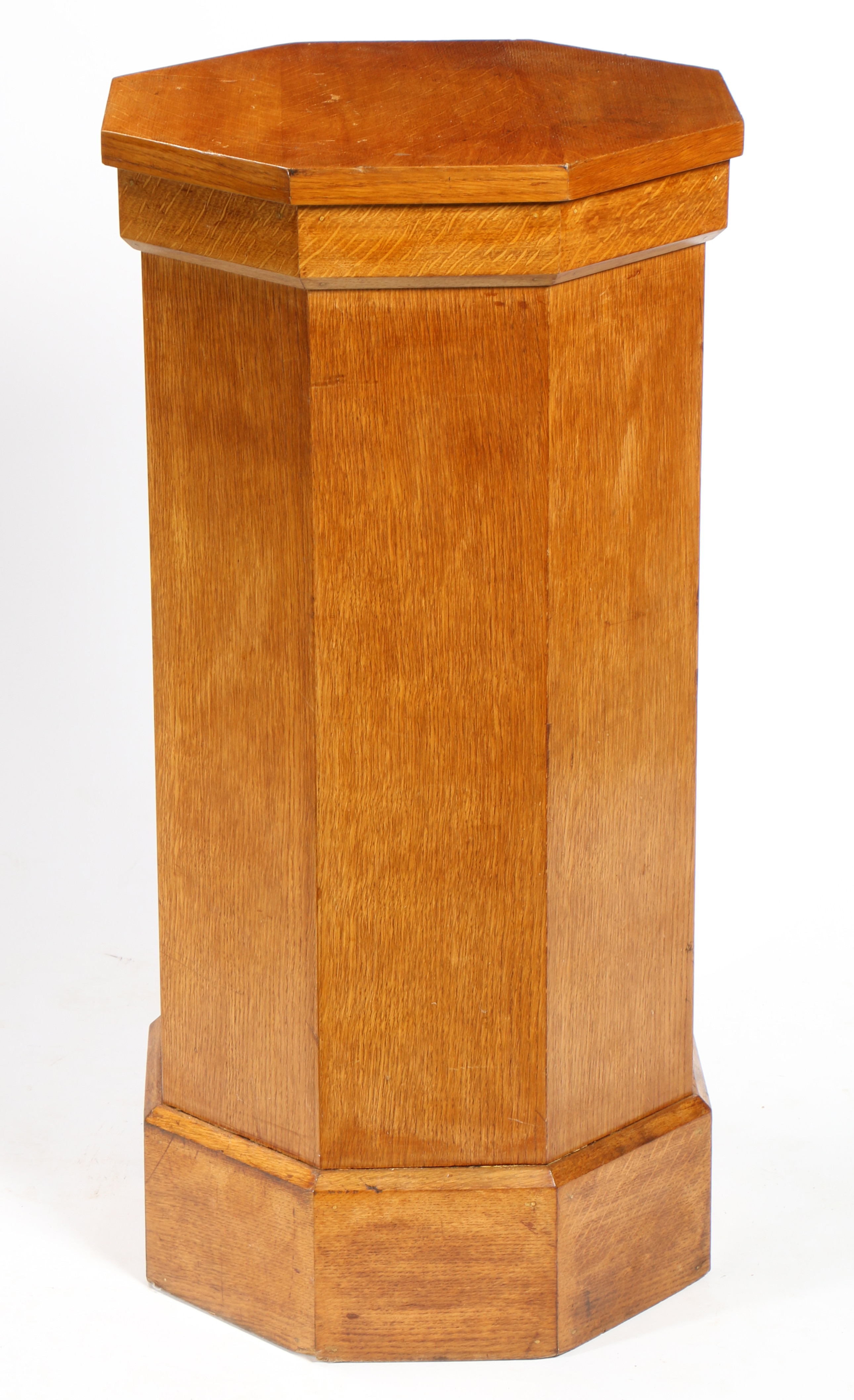 AN OAK PEDESTAL OF OCTAGONAL FORM. - Image 2 of 2