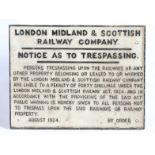 LONDON MIDLAND AND SCOTTISH RAILWAY CAST IRON SIGN.