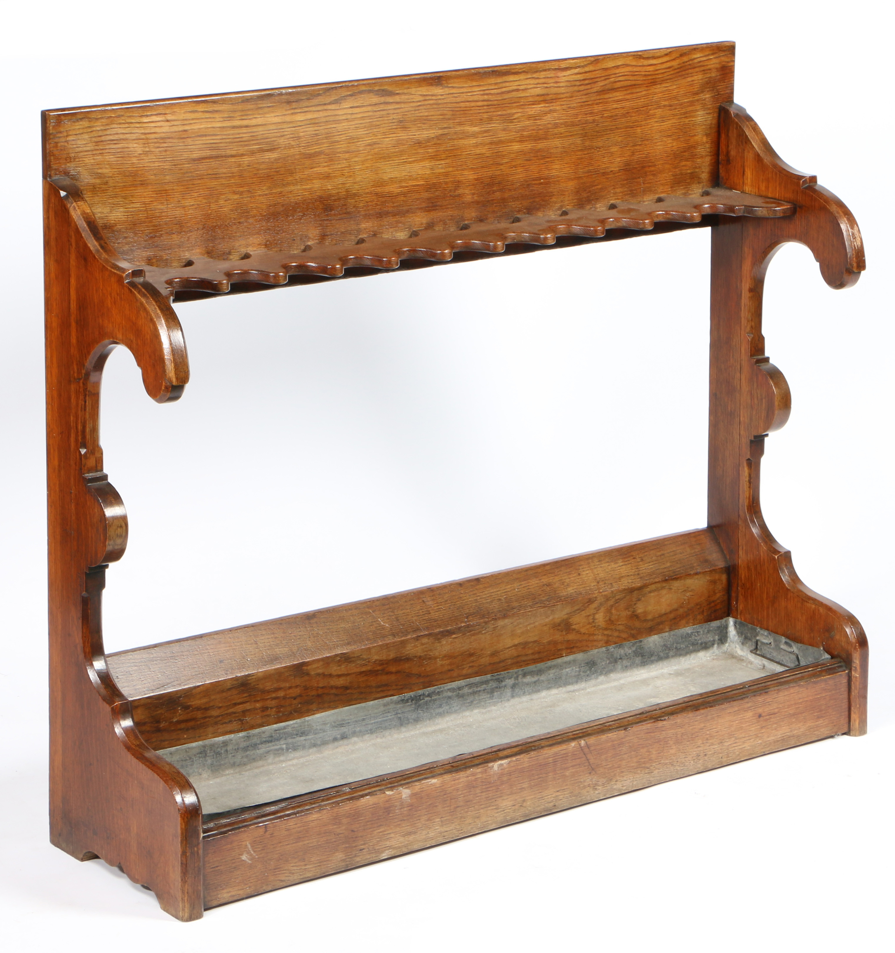A 20TH CENTURY OAK STICK STAND. - Image 2 of 2